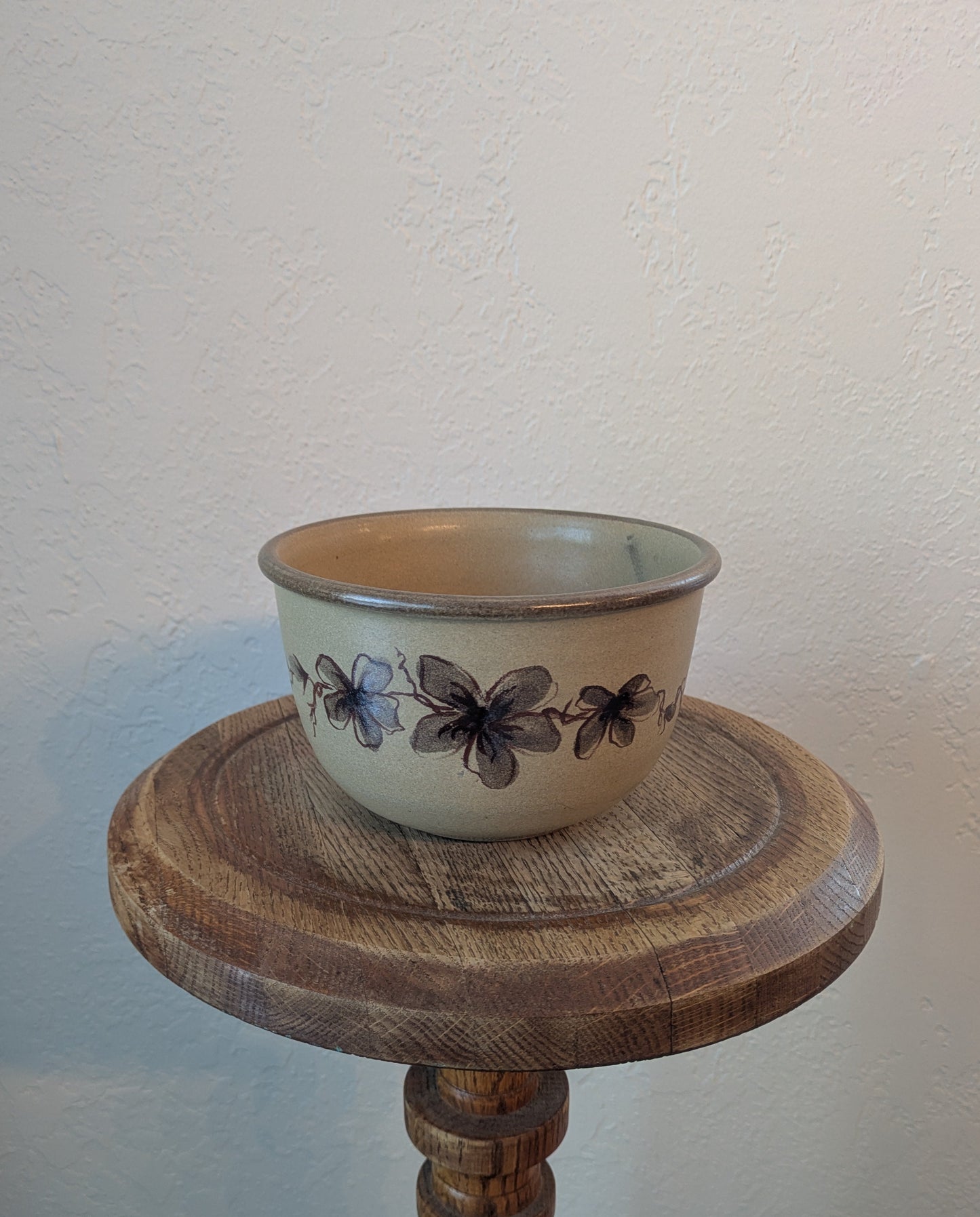 Beige Floral Ceramic Bowl