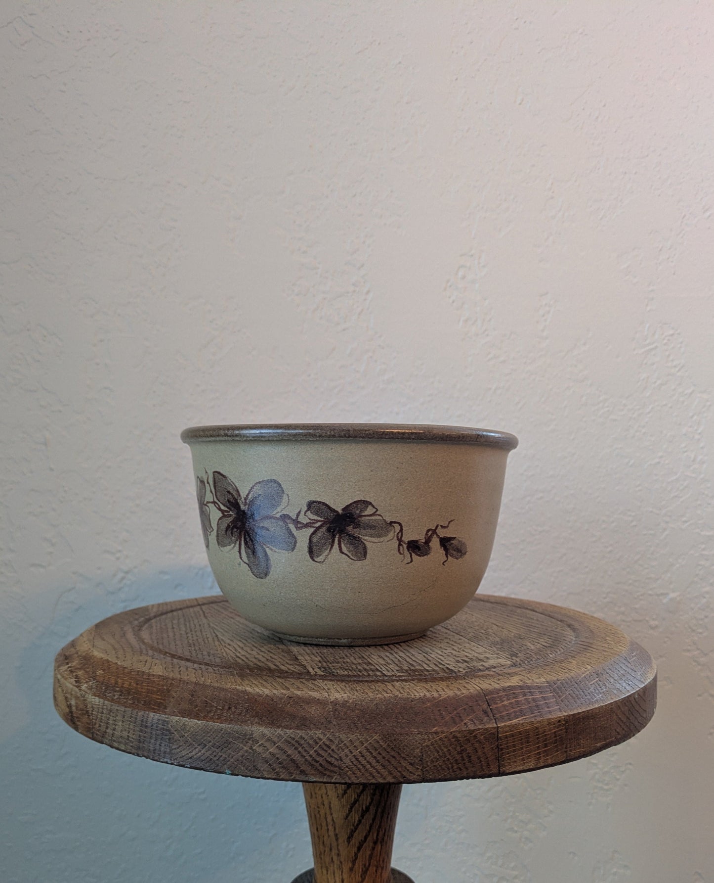 Beige Floral Ceramic Bowl