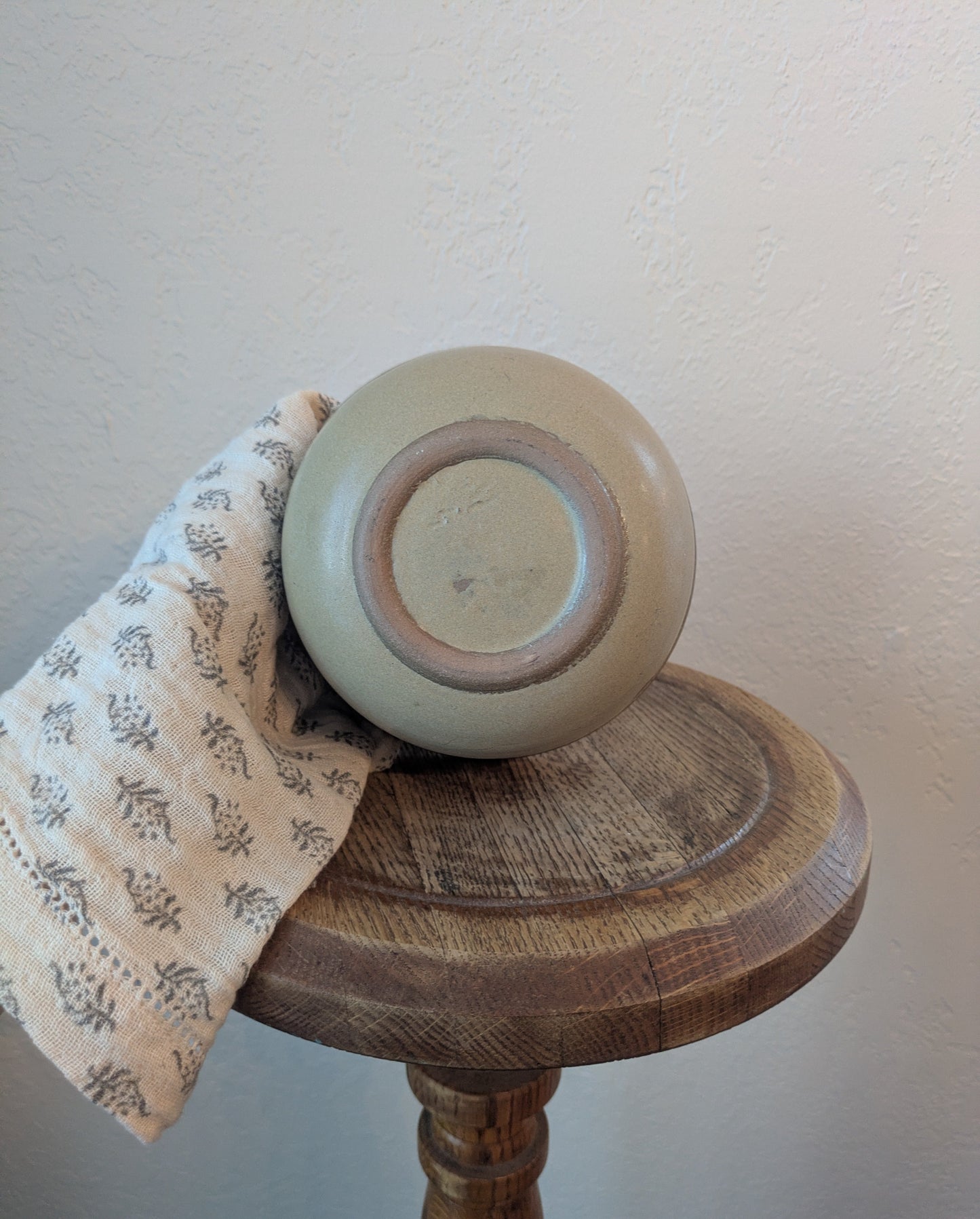 Beige Floral Ceramic Bowl