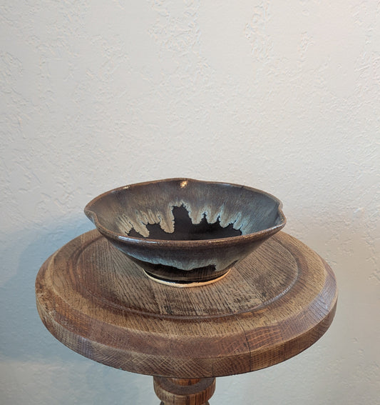 Ceramic Flare Gray and Brown Bowl