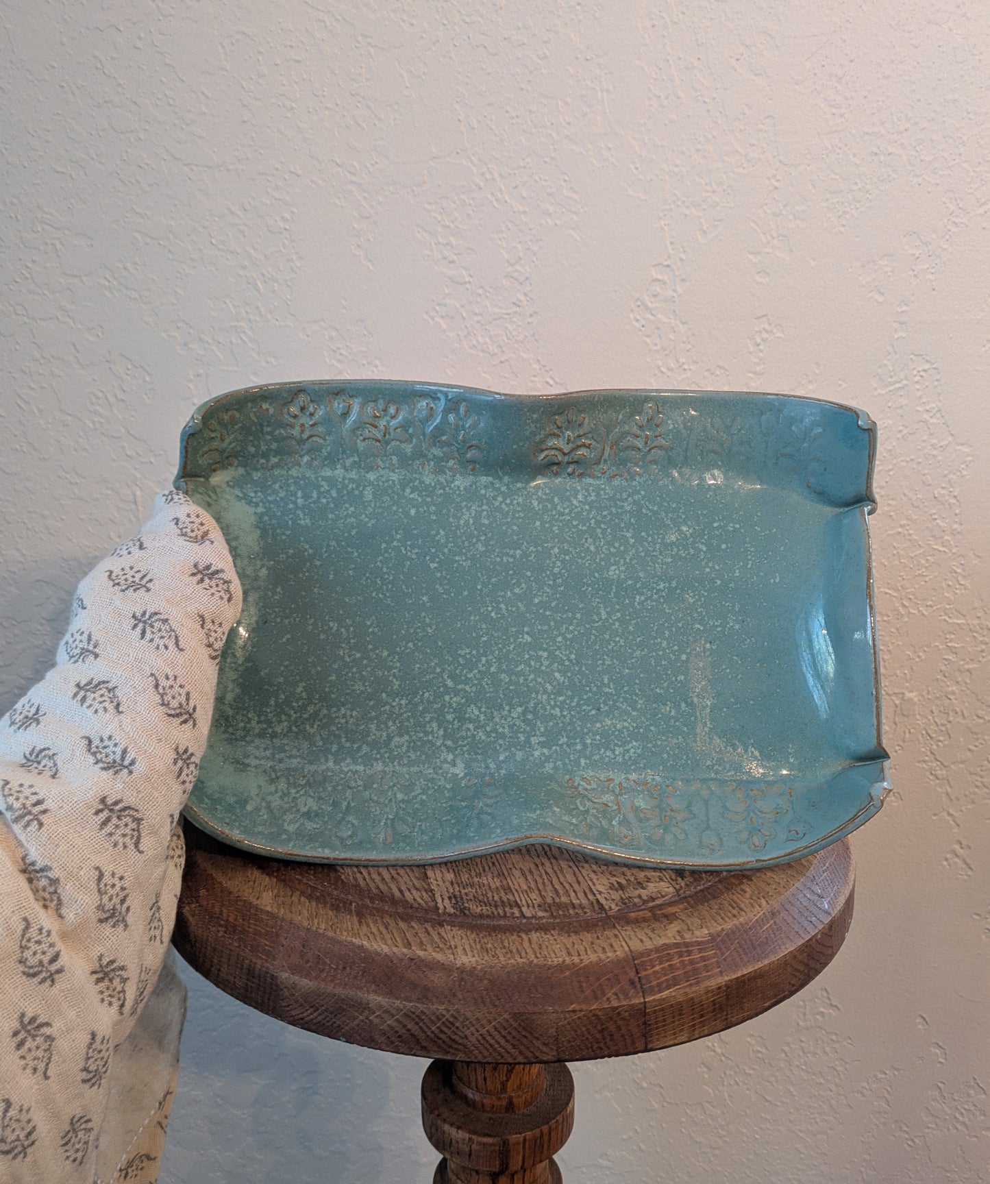 Light Blue Ceramic Cream & Sugar with Tray