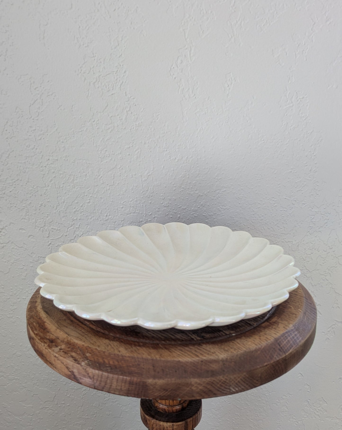 Iridescent Ceramic Scalloped Plate