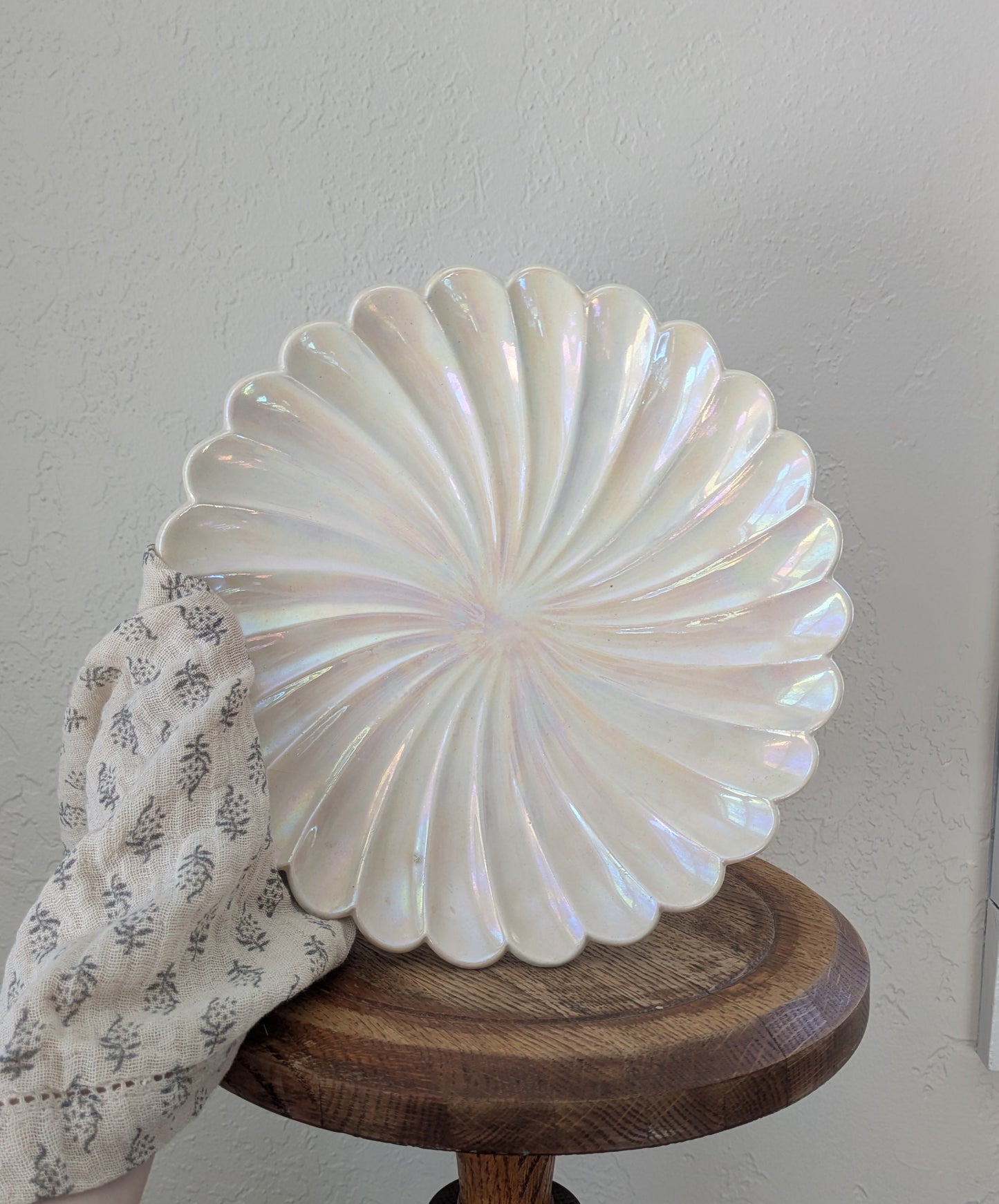 Iridescent Ceramic Scalloped Plate