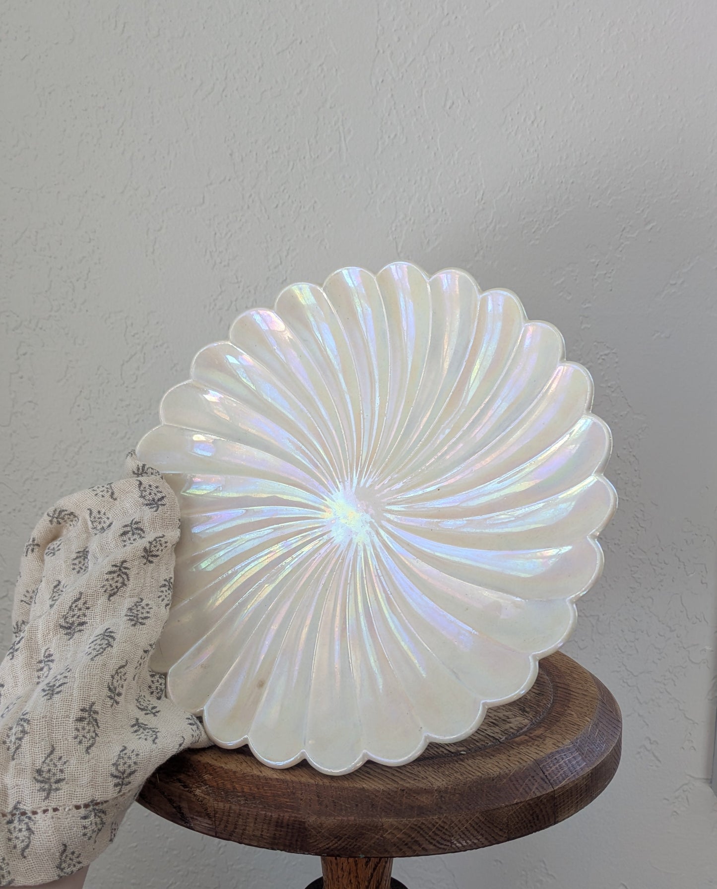 Iridescent Ceramic Scalloped Plate
