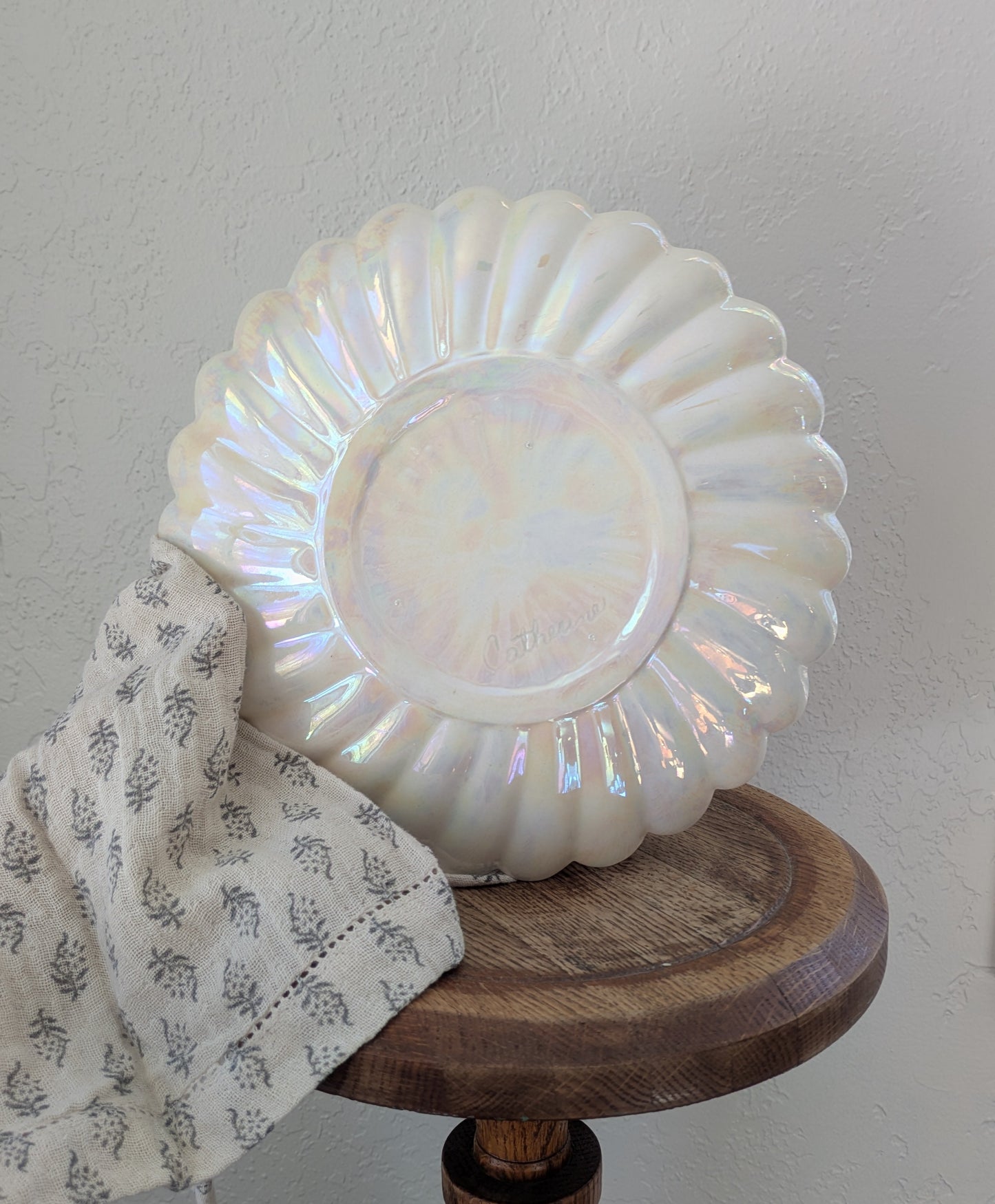Iridescent Ceramic Scalloped Plate
