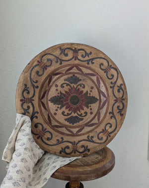 Decorative Folk Art Plate & Orbs