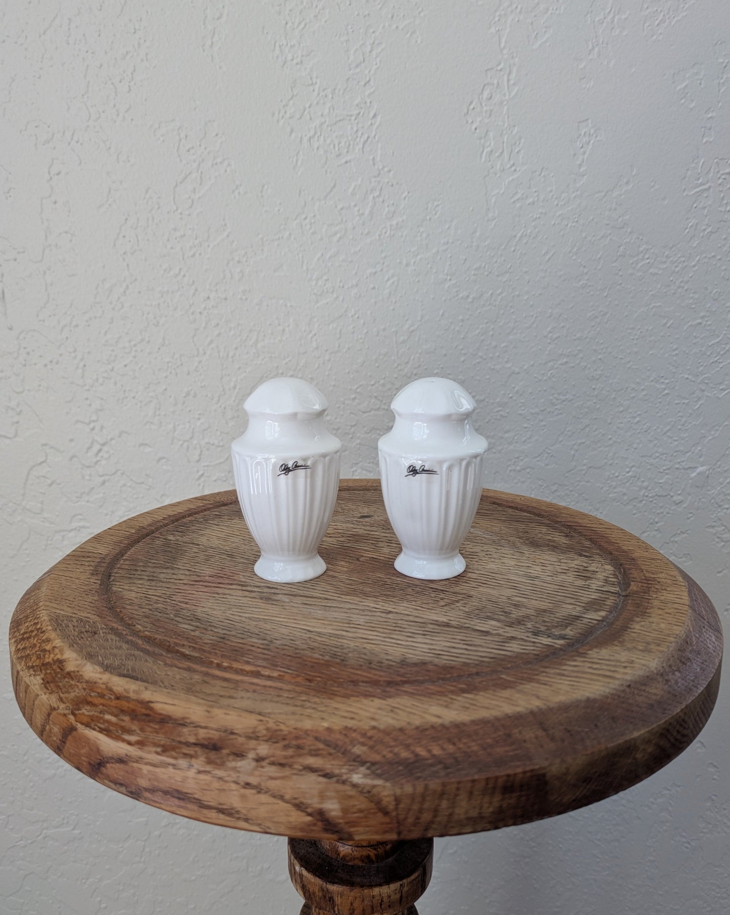 Vintage White Salt & Pepper Shakers