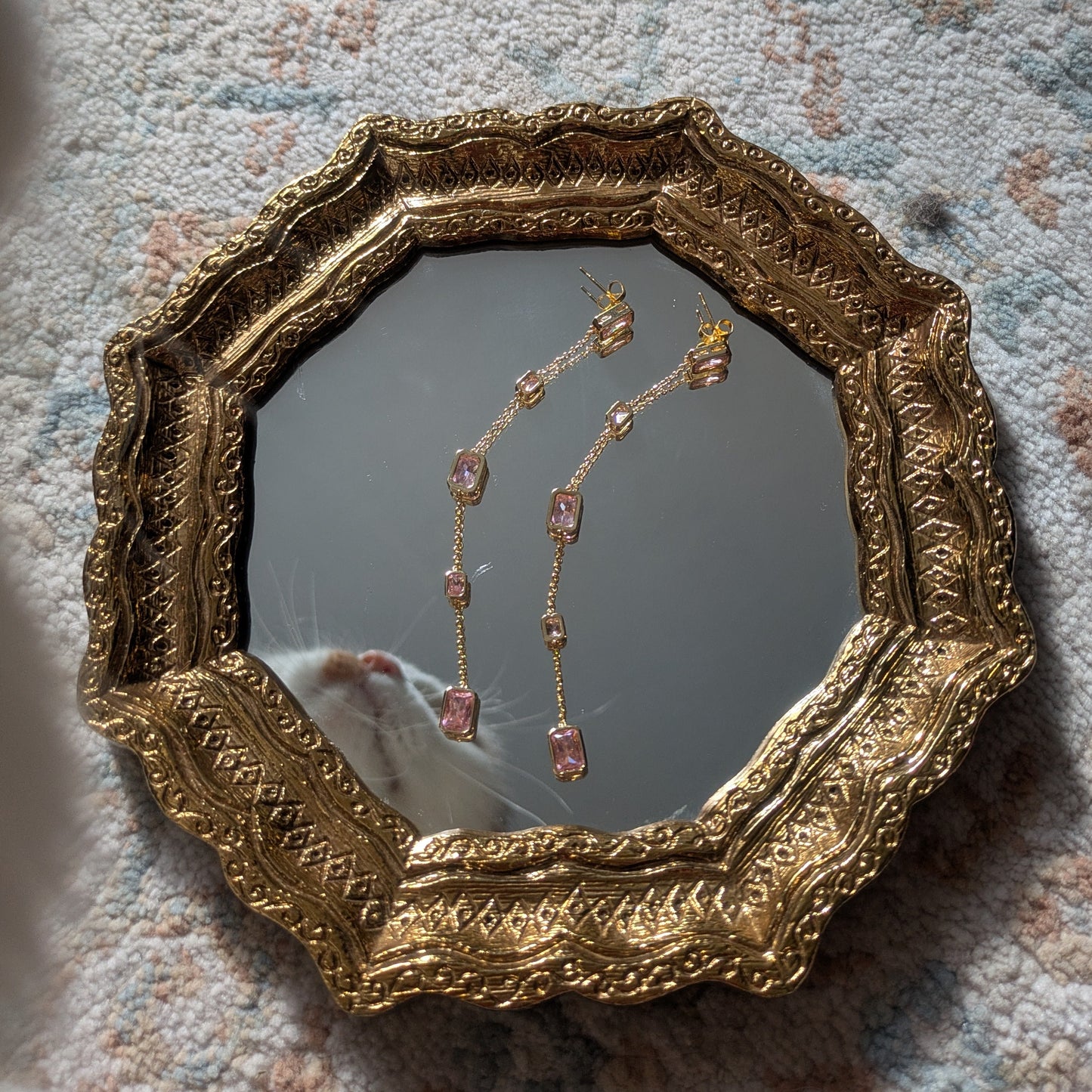 Gem Frame Drop Earrings