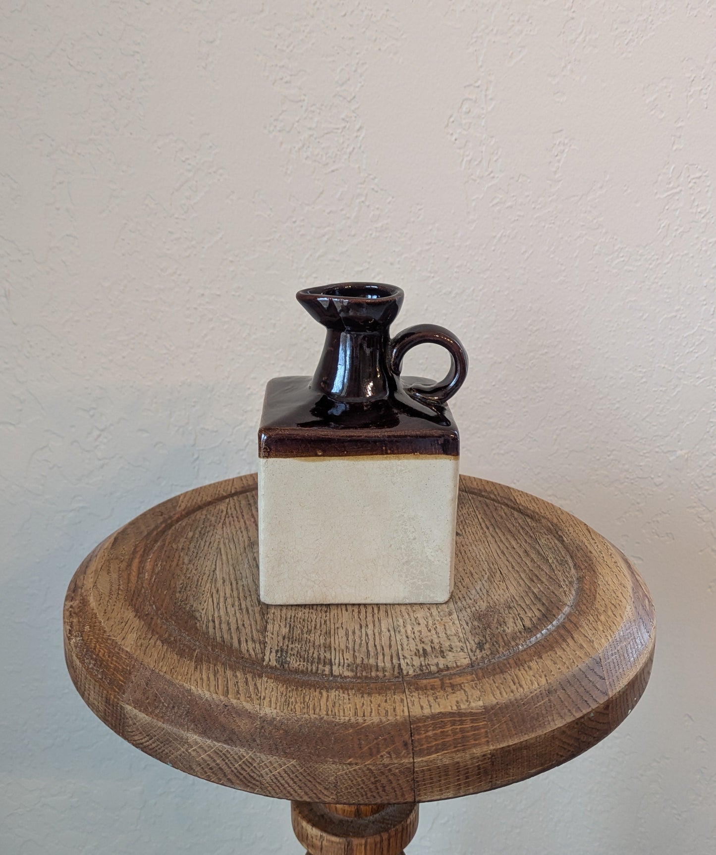 Beige and Brown Square Jug