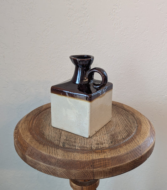 Beige and Brown Square Jug