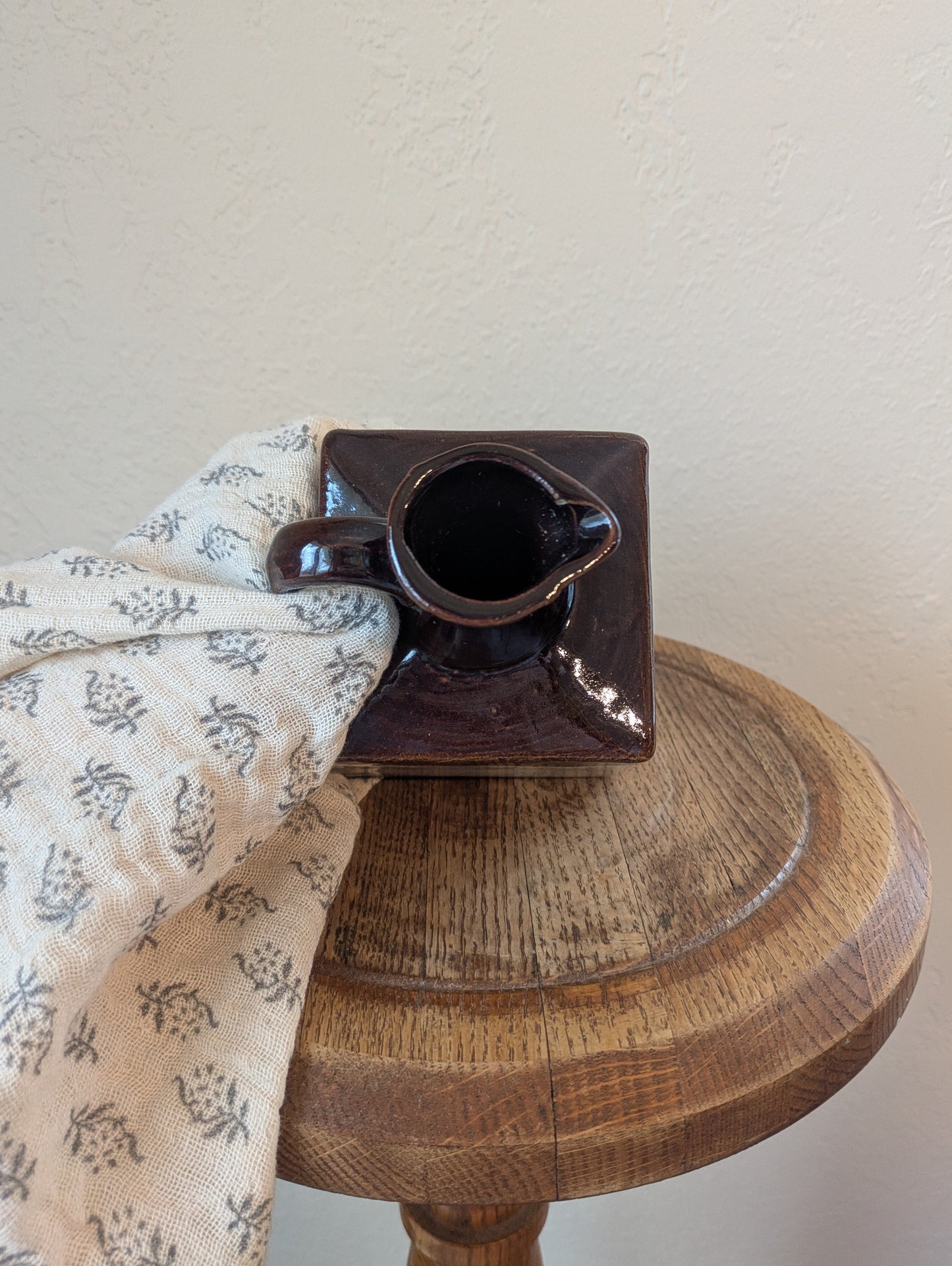 Beige and Brown Square Jug