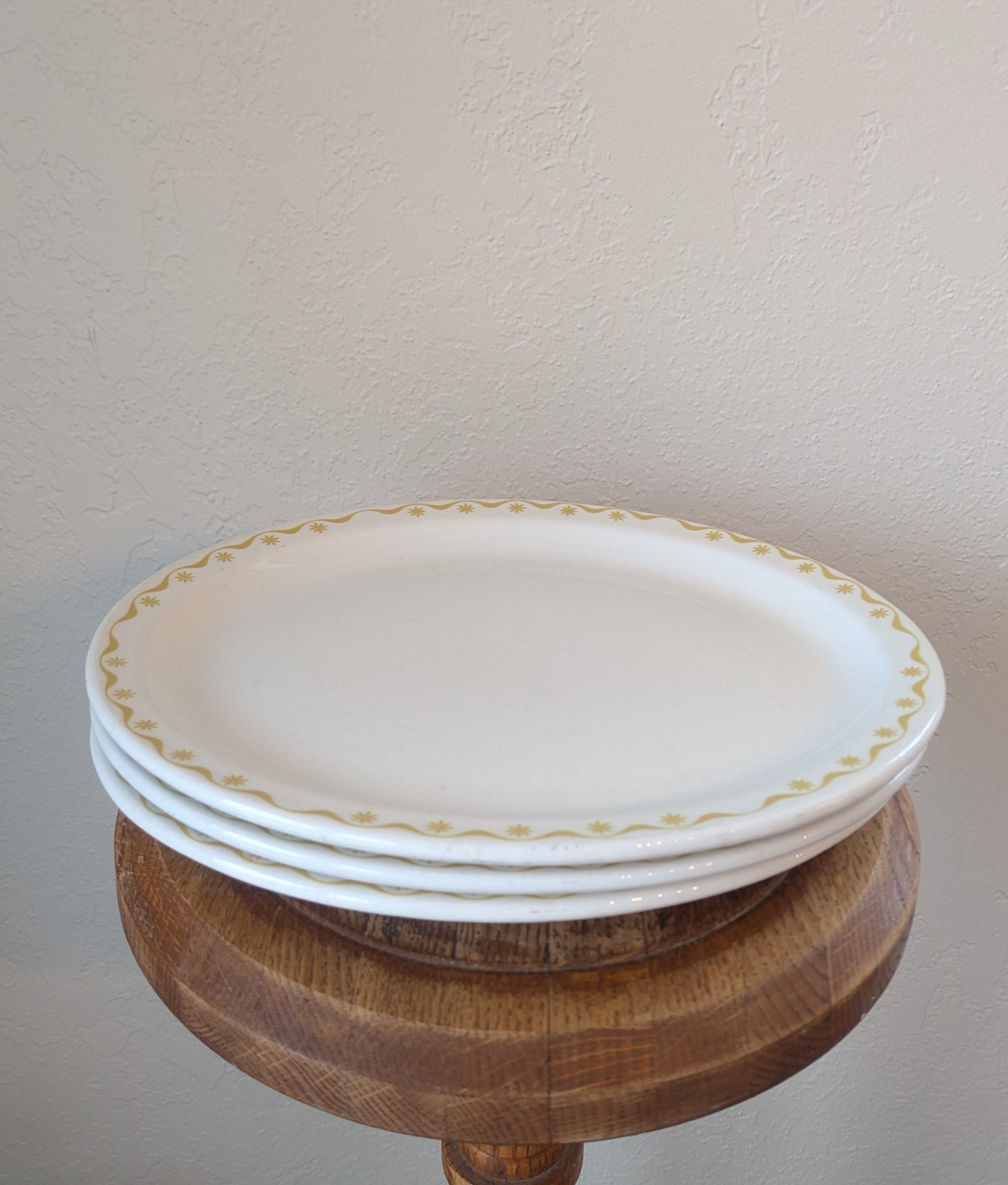 Vintage Buffalo China Flower Band Ceramic Platters