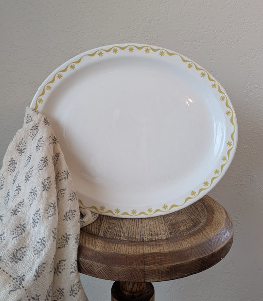Vintage Buffalo China Flower Band Ceramic Platters