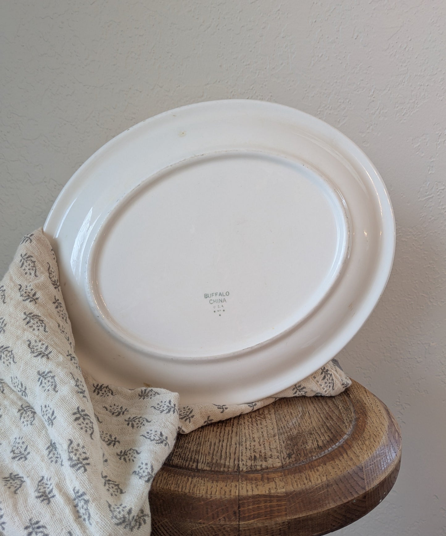 Vintage Buffalo China Flower Band Ceramic Platters