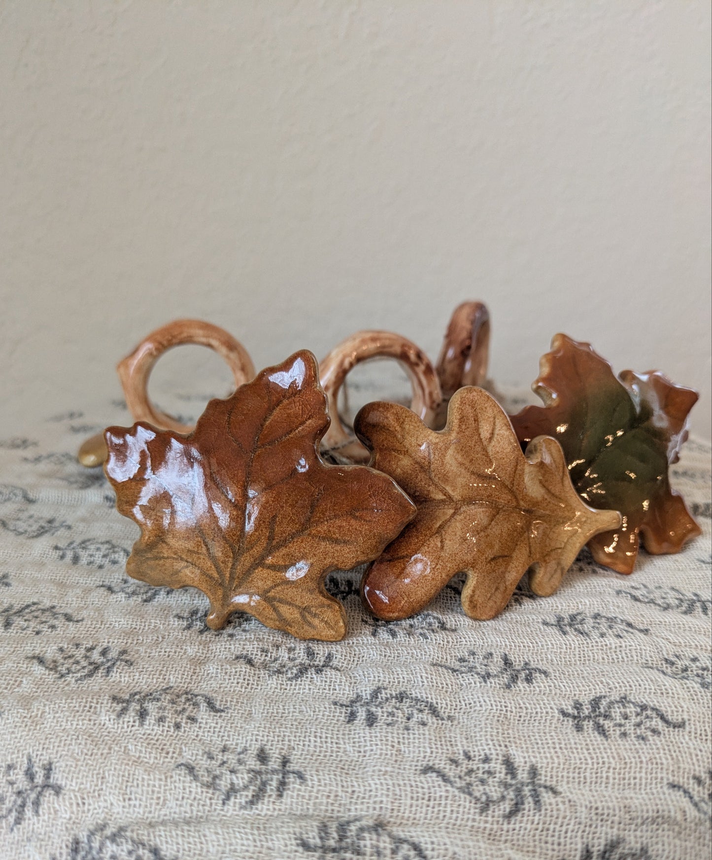 Handmade Leaf Napkin Rings - Set of 6