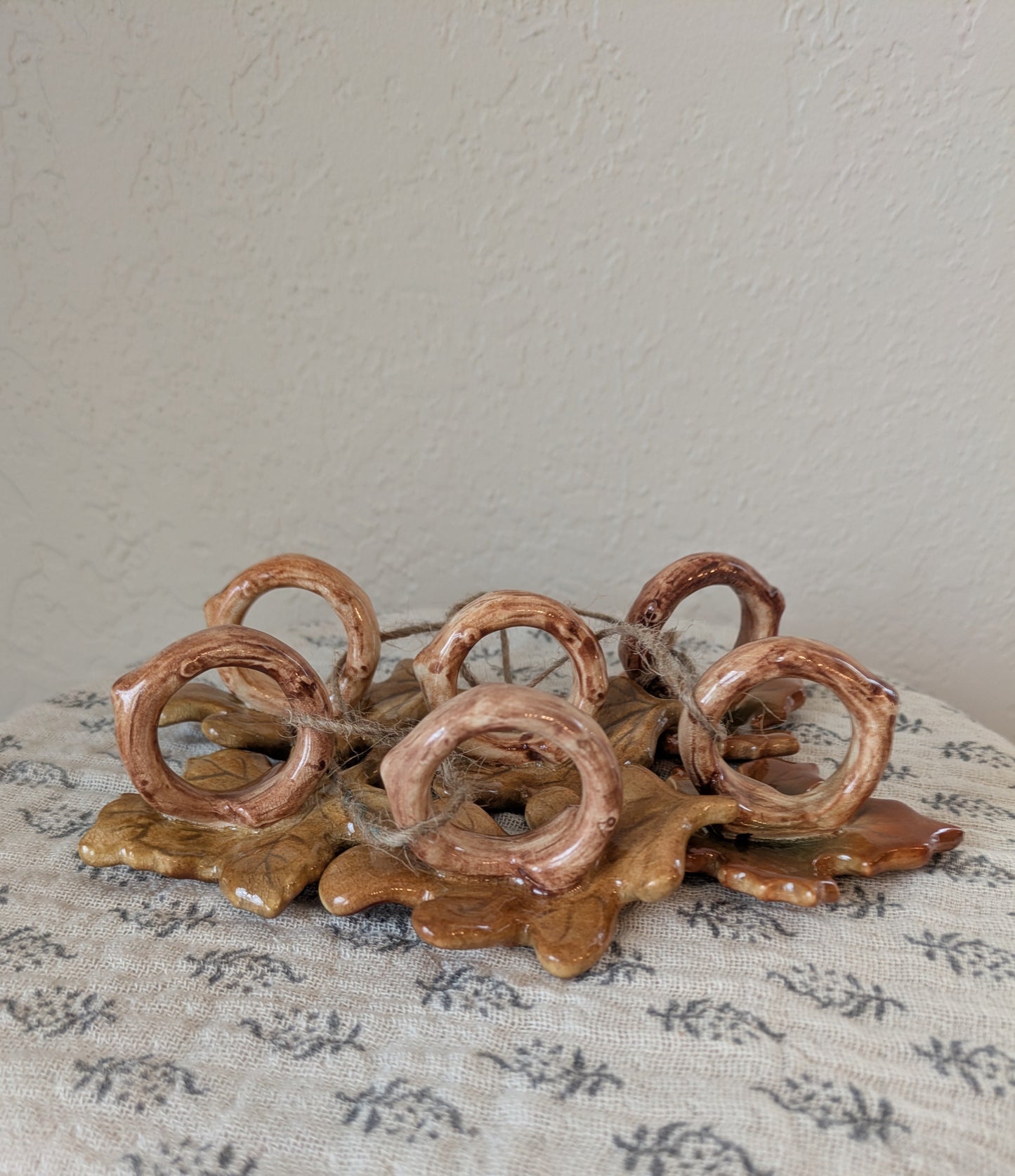 Handmade Leaf Napkin Rings - Set of 6