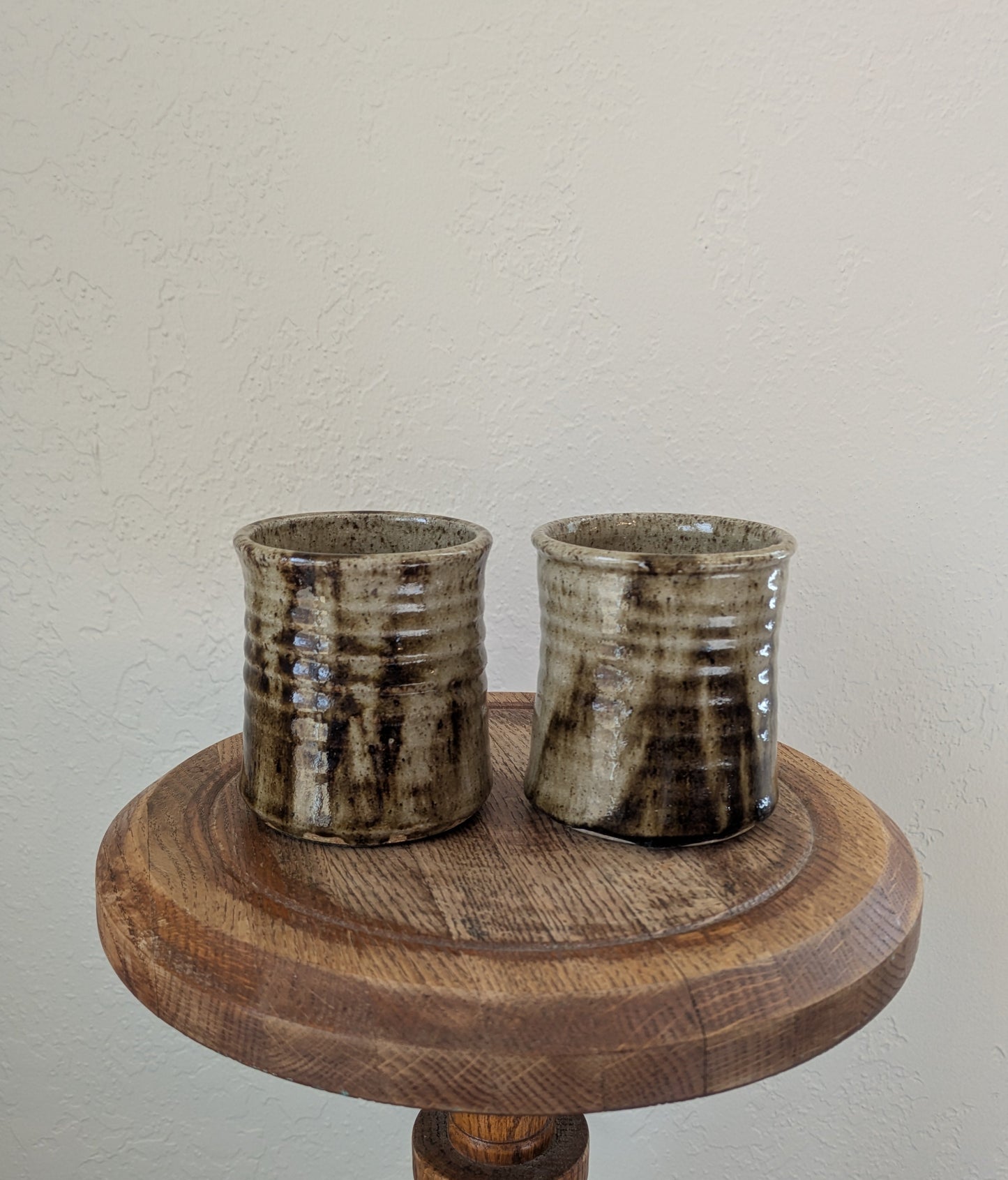 Olive Glazed Ceramic Cups - Set of 2