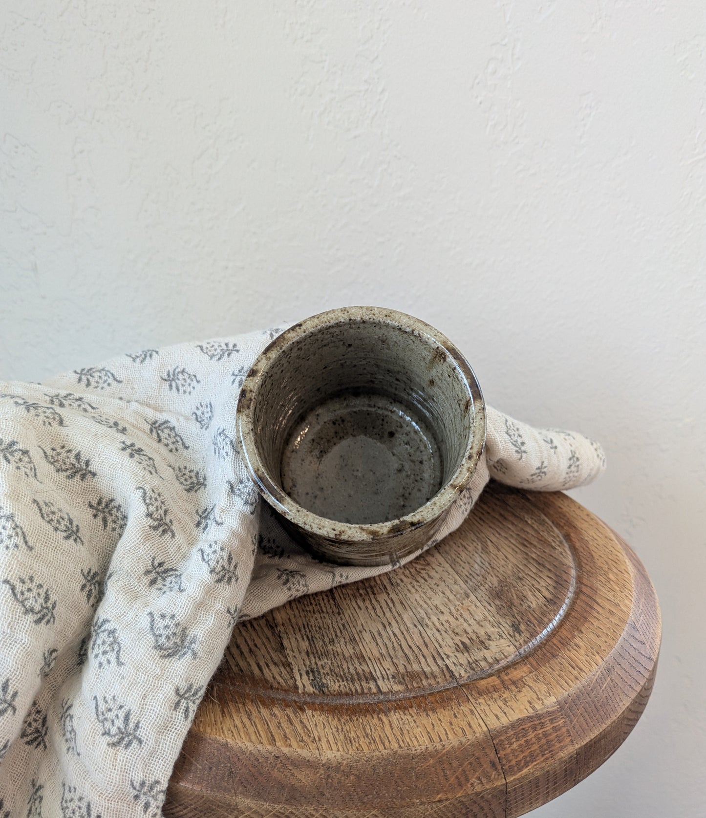 Olive Glazed Ceramic Cups - Set of 2