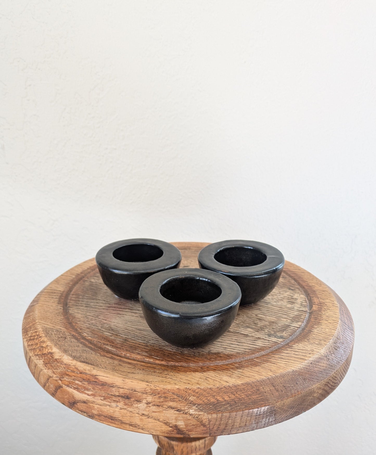 Deep Brown Tea Light Holders - Set of 3