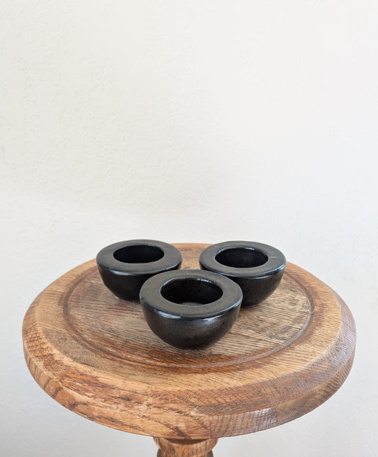 Deep Brown Tea Light Holders - Set of 3