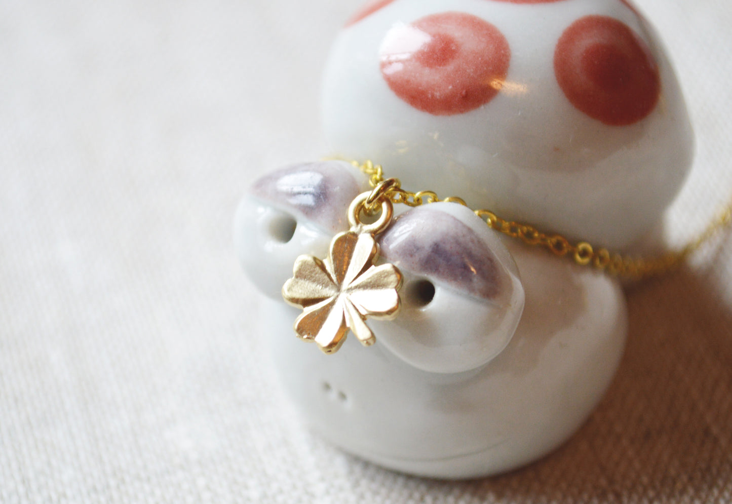 Gold Lucky Clover Necklace