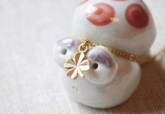 Gold Lucky Clover Necklace
