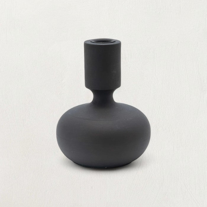 Black Mango Wood Taper Candle Holder