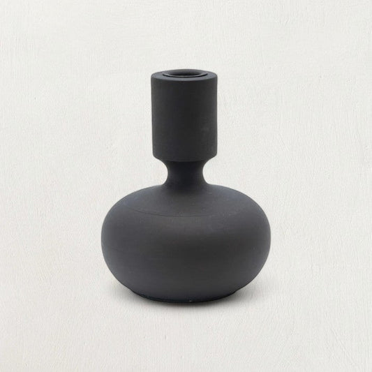 Black Mango Wood Taper Candle Holder