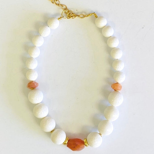 White Agate & Chalcedony Necklace