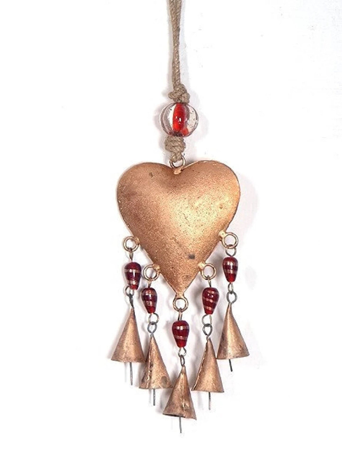 Brass Heart & Bells Decorative Ornament